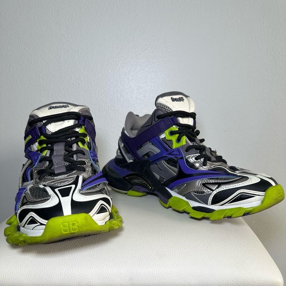 Balenciaga Purple and Green Sneakers Dynamic Design - Picture 1 of 5